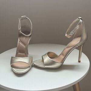 Aldo Shimmering Gold Ankle Strap Heels